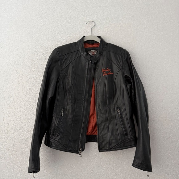 Harley Davidson Women’s Genuine Leather Riding Jacket 2009 Black medium - Picture 7 of 16